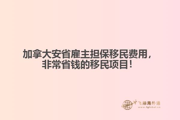 加拿大安省雇主擔保移民費用，非常省錢的移民項目！