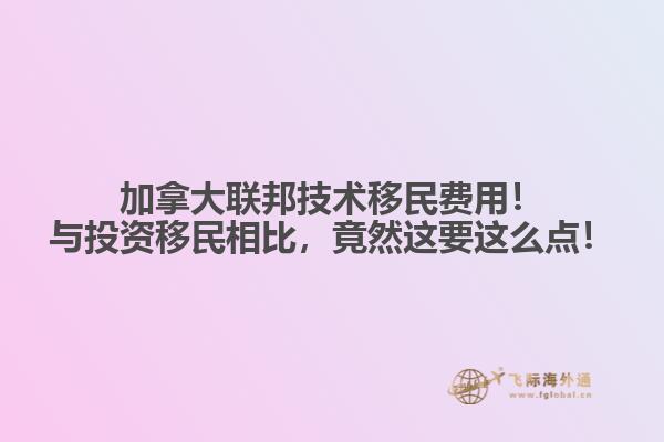 加拿大聯邦技術移民費用！與投資移民相比，竟然這要這么點！