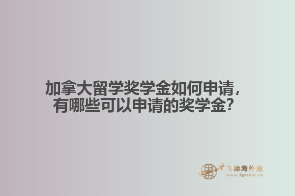 加拿大留學獎學金如何申請，有哪些可以申請的獎學金？