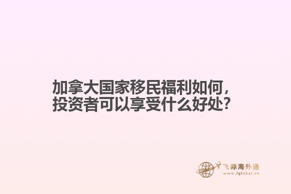 加拿大國家移民福利如何，投資者可以享受什么好處？