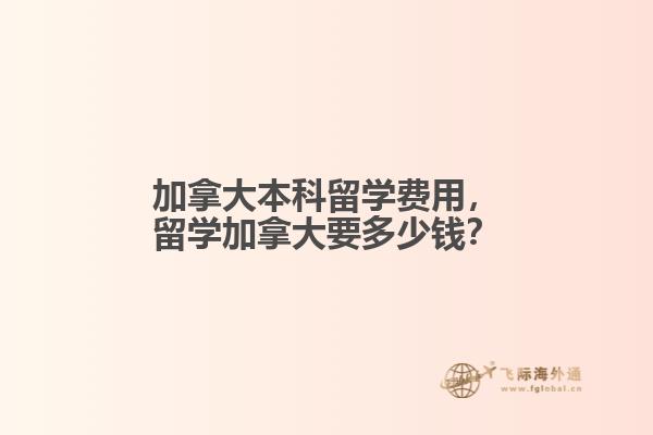 加拿大本科留學費用，留學加拿大要多少錢？