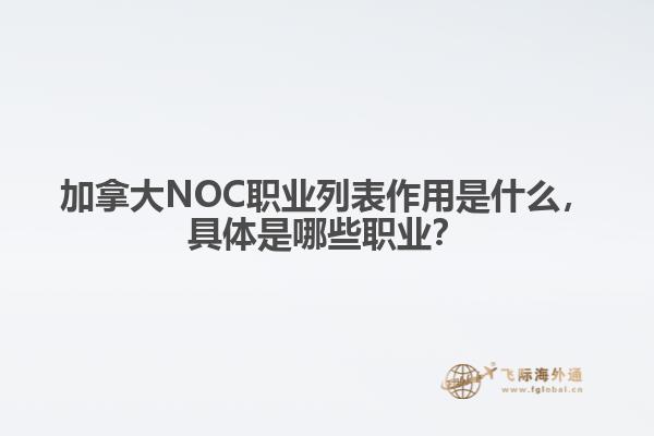 加拿大NOC職業列表作用是什么，具體是哪些職業？