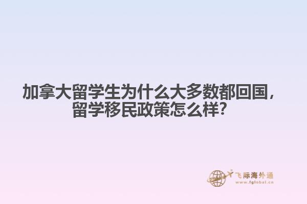 加拿大留學生為什么大多數都回國，留學移民政策怎么樣？
