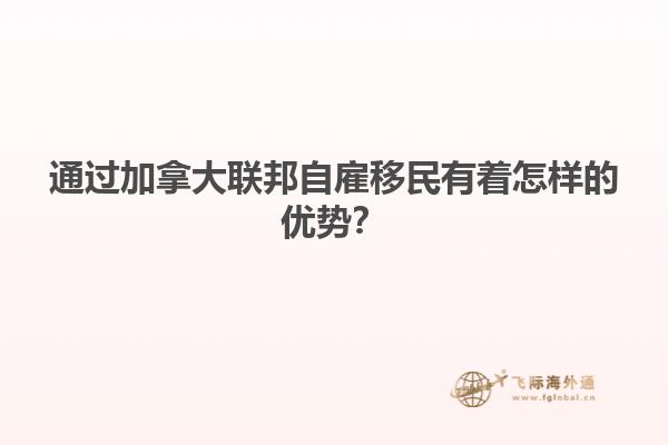 通過加拿大聯邦自雇移民有著怎樣的優勢？