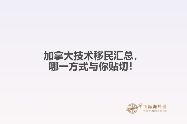 加拿大技術移民匯總，哪一方式與你貼切！