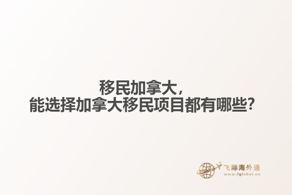 移民加拿大，能選擇加拿大移民項目都有哪些？
