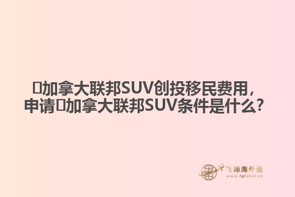 ?加拿大聯邦SUV創投移民費用，申請?加拿大聯邦SUV條件是什么？