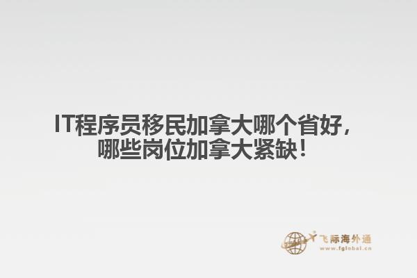 IT程序員移民加拿大哪個省好，哪些崗位加拿大緊缺！