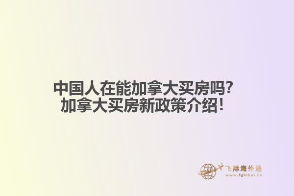 中國人在能加拿大買房嗎？加拿大買房新政策介紹！