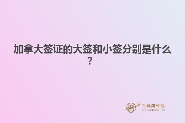 加拿大簽證的大簽和小簽分別是什么？