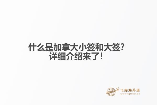 什么是加拿大小簽和大簽？詳細介紹來了！