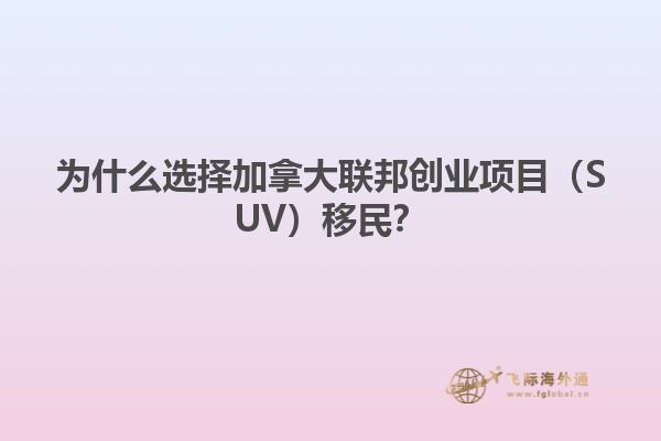 為什么選擇加拿大聯邦創業項目（SUV）移民？