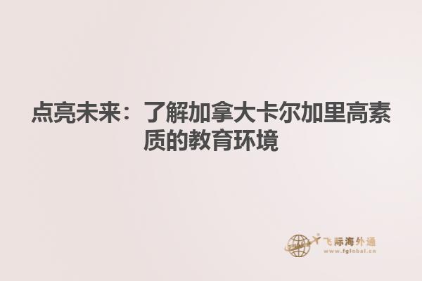 點亮未來：了解加拿大卡爾加里高素質的教育環境