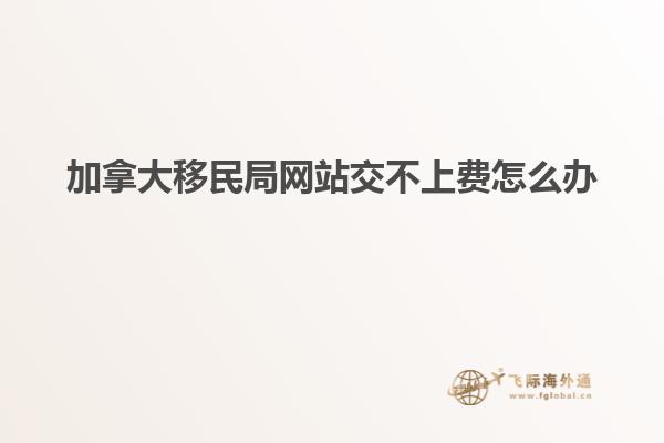 加拿大移民局網站交不上費怎么辦