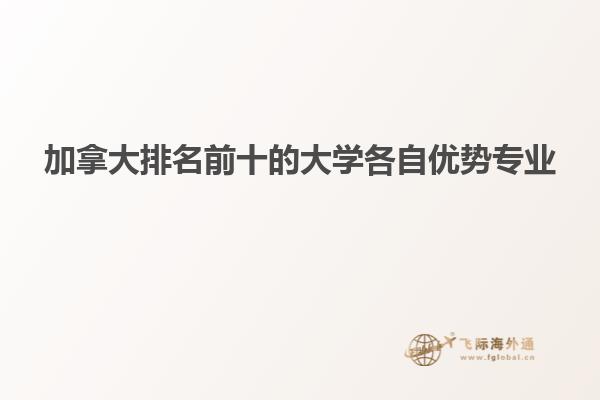 加拿大排名前十的大學各自優勢專業