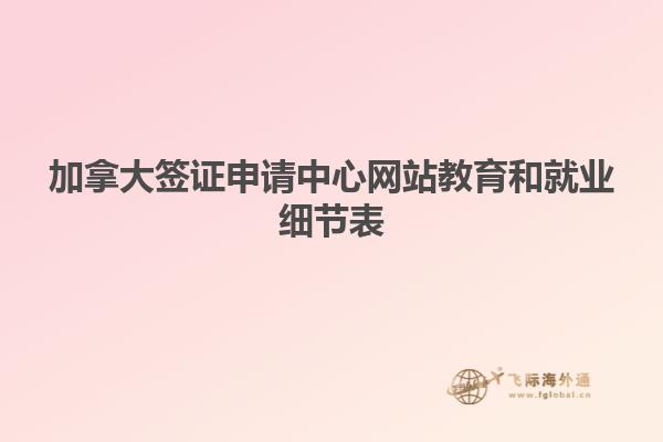 加拿大簽證申請中心網站教育和就業細節表