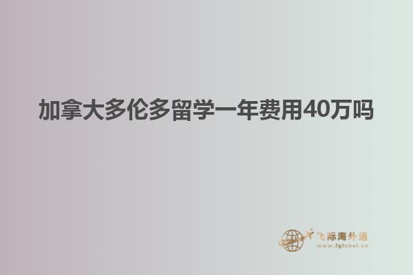 加拿大多倫多留學一年費用40萬嗎