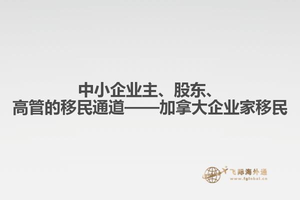 中小企業主、股東、高管的移民通道——加拿大企業家移民