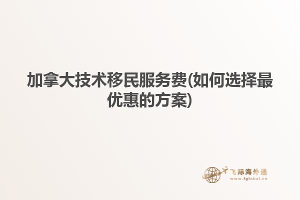 加拿大技術移民服務費(如何選擇最優惠的方案)