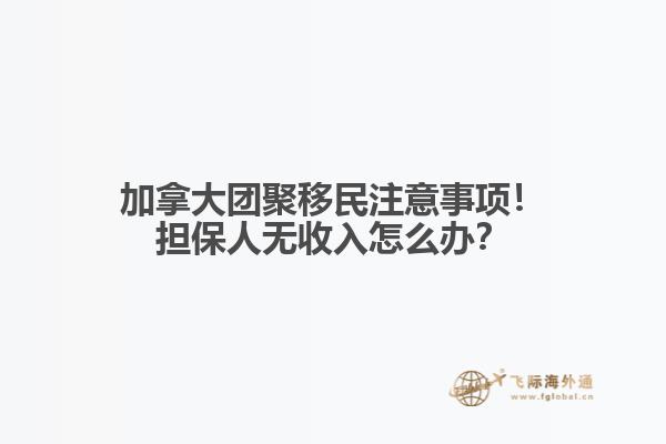 加拿大團聚移民注意事項！擔保人無收入怎么辦？