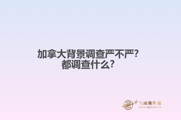 加拿大背景調查嚴不嚴？都調查什么？