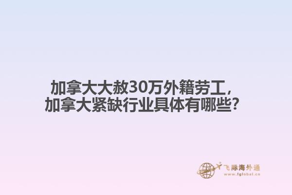 加拿大大赦30萬外籍勞工，加拿大緊缺行業具體有哪些？