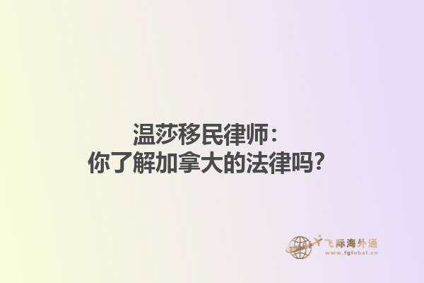 溫莎移民律師：你了解加拿大的法律嗎？