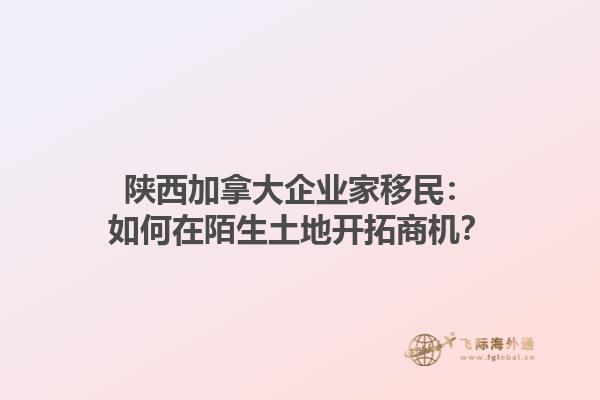 陜西加拿大企業家移民：如何在陌生土地開拓商機？