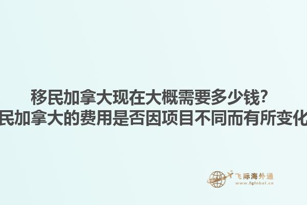 移民加拿大現在大概需要多少錢？移民加拿大的費用是否因項目不同而有所變化？