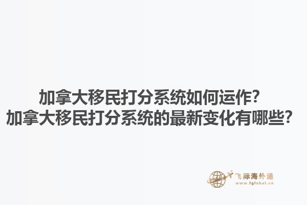 加拿大移民打分系統如何運作？加拿大移民打分系統的最新變化有哪些？