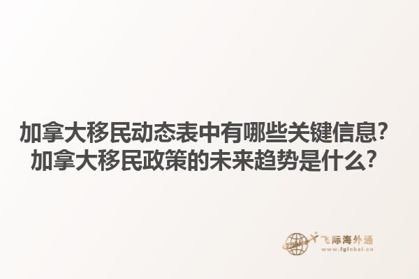 加拿大移民動態表中有哪些關鍵信息？加拿大移民政策的未來趨勢是什么？