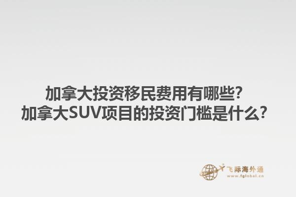 加拿大投資移民費用有哪些？加拿大SUV項目的投資門檻是什么？1.jpg