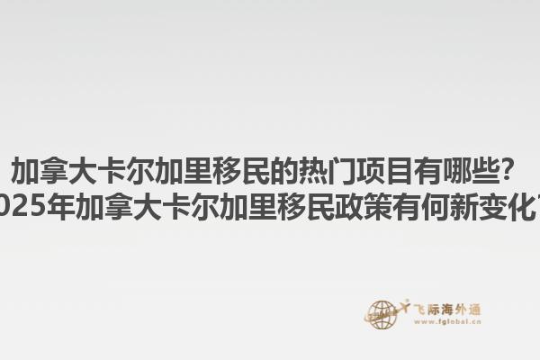 加拿大卡爾加里移民的熱門項目有哪些？2025年加拿大卡爾加里移民政策有何新變化？
