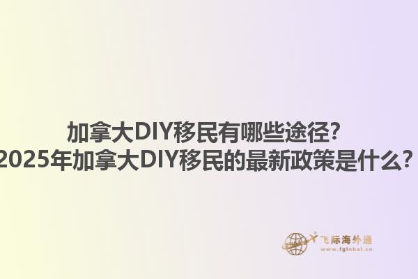 加拿大DIY移民有哪些途徑？2025年加拿大DIY移民的最新政策是什么？