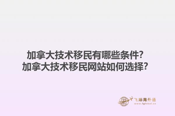 加拿大技術移民有哪些條件？加拿大技術移民網站如何選擇？