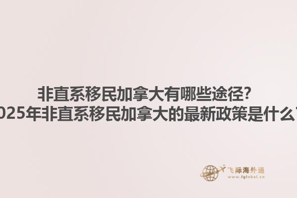 非直系移民加拿大有哪些途徑？2025年非直系移民加拿大的最新政策是什么？