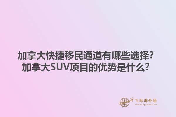 加拿大快捷移民通道有哪些選擇？加拿大SUV項目的優勢是什么？