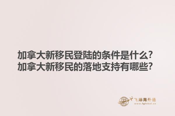 加拿大新移民登陸的條件是什么？加拿大新移民的落地支持有哪些？1.jpg