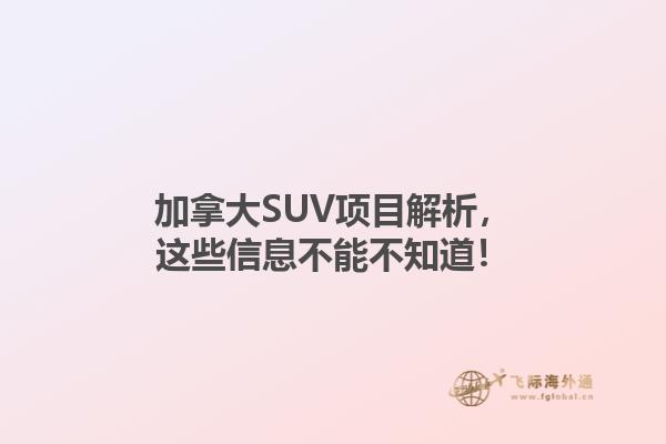 加拿大SUV項目解析，這些信息不能不知道！1.jpg