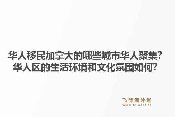 華人移民加拿大的哪些城市華人聚集？華人區的生活環境和文化氛圍如何？