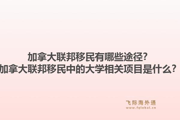 加拿大聯邦移民有哪些途徑？加拿大聯邦移民中的大學相關項目是什么？1.jpg