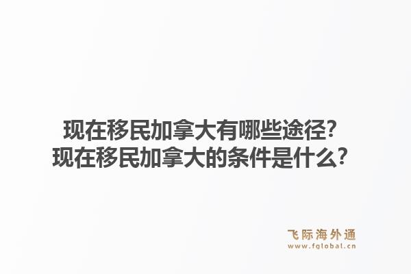 現在移民加拿大有哪些途徑？現在移民加拿大的條件是什么？1.jpg