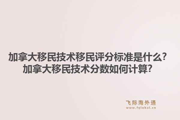 加拿大移民技術移民評分標準是什么？加拿大移民技術分數如何計算？1.jpg