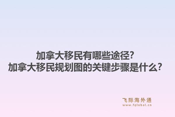 加拿大移民有哪些途徑？加拿大移民規劃圖的關鍵步驟是什么？1.jpg