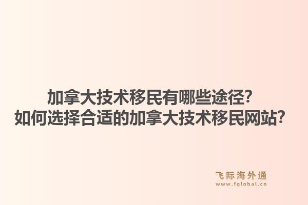 加拿大技術移民有哪些途徑？如何選擇合適的加拿大技術移民網站？1.jpg