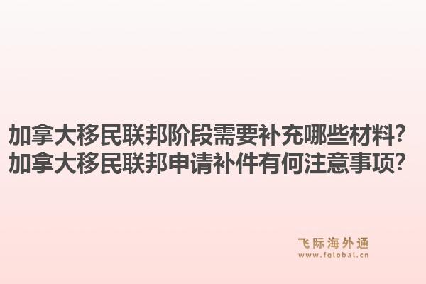 加拿大移民聯邦階段需要補充哪些材料？加拿大移民聯邦申請補件有何注意事項？1.jpg