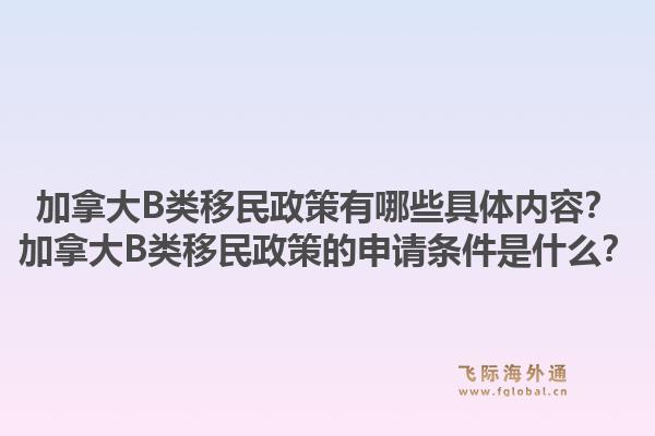 加拿大B類移民政策有哪些具體內容？加拿大B類移民政策的申請條件是什么？1.jpg